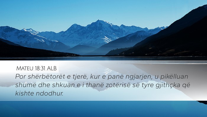 Mateu 18:31 ALB Desktop Wallpaper - Por shërbëtorët e tjerë, kur e panë - Desktop Bible Verse Wallpaper