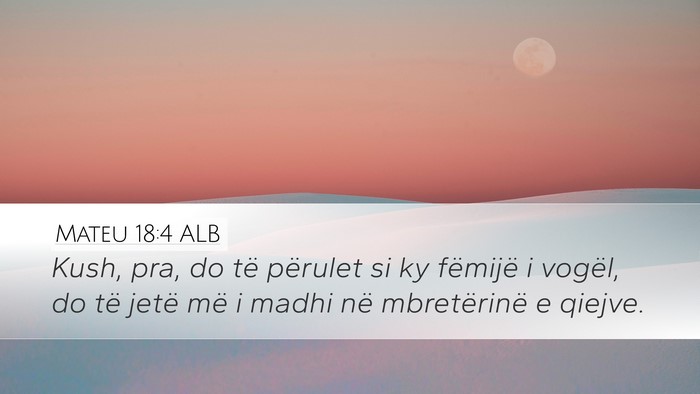 Mateu 18:4 ALB Bible Verse Image