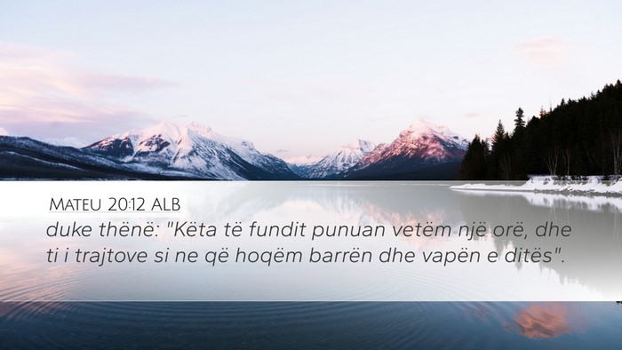 Mateu 20:12 ALB Bible Verse Image