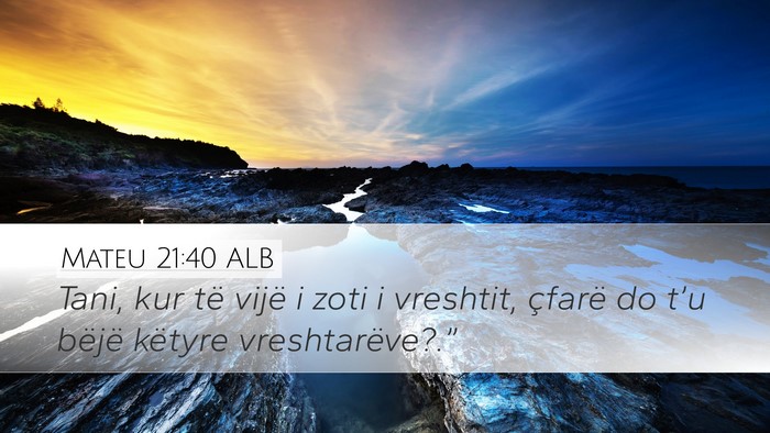 Mateu 21:40 ALB Bible Verse Image