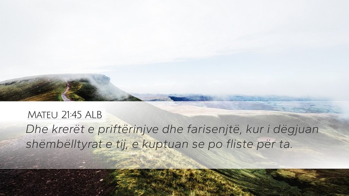 Mateu 21:45 ALB Bible Verse Image