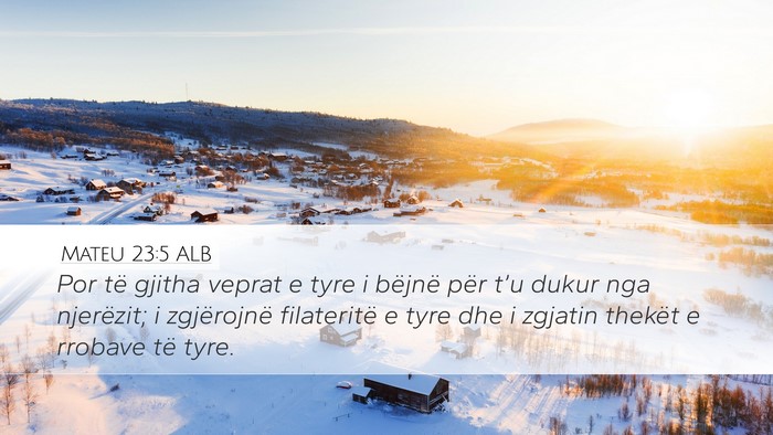 Mateu 23:5 ALB Bible Verse Image