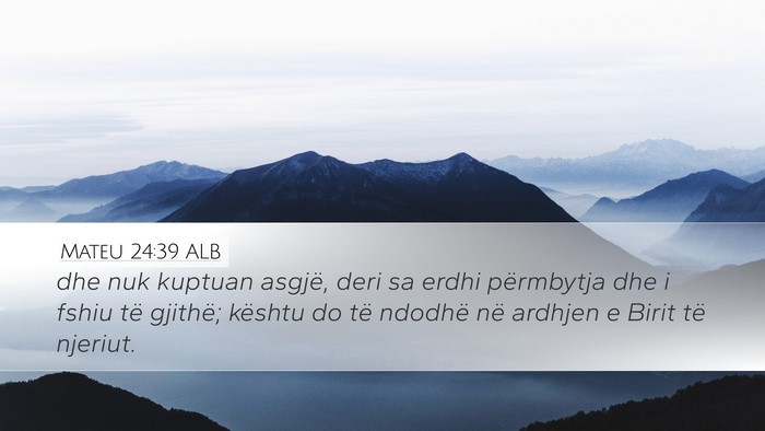 Mateu 24:39 ALB Bible Verse Image