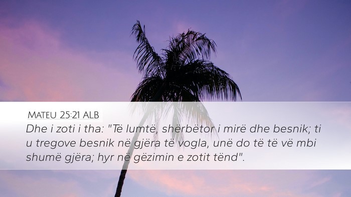 Mateu 25:21 ALB Bible Verse Image