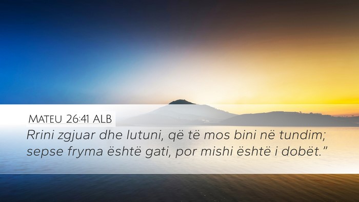Mateu 26:41 ALB Bible Verse Image