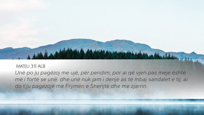 Mateu 3:11 ALB Bible Verse Image
