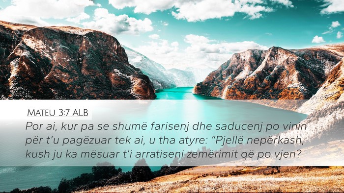 Mateu 3:7 ALB Bible Verse Image