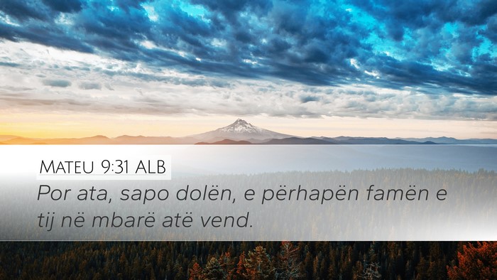 Mateu 9:31 ALB Desktop Wallpaper - Por ata, sapo dolën, e përhapën famën e tij - Desktop Bible Verse Wallpaper