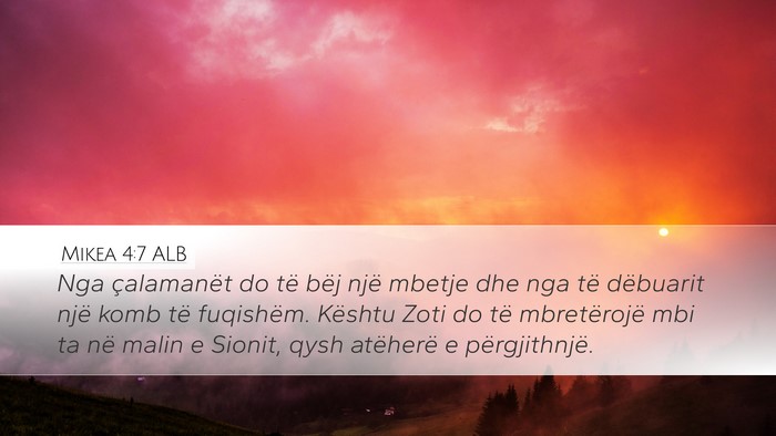 Mikea 4:7 ALB Bible Verse Image