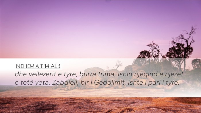 Nehemia 11:14 ALB Bible Verse Image