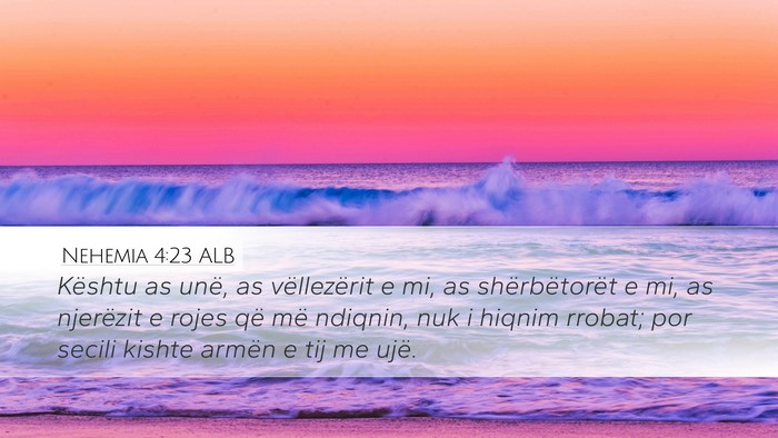 Nehemia 4:23 ALB Bible Verse Image