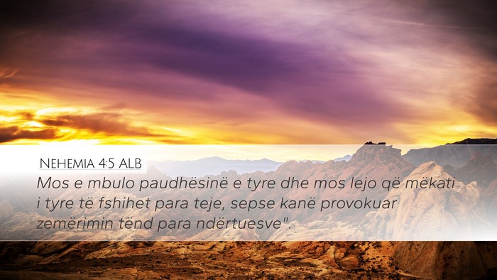 Nehemia 4:5 ALB Bible Verse Image