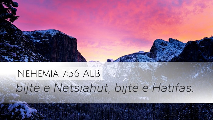 Nehemia 7:56 ALB Desktop Wallpaper - bijtë e Netsiahut, bijtë e - Desktop Bible Verse Wallpaper