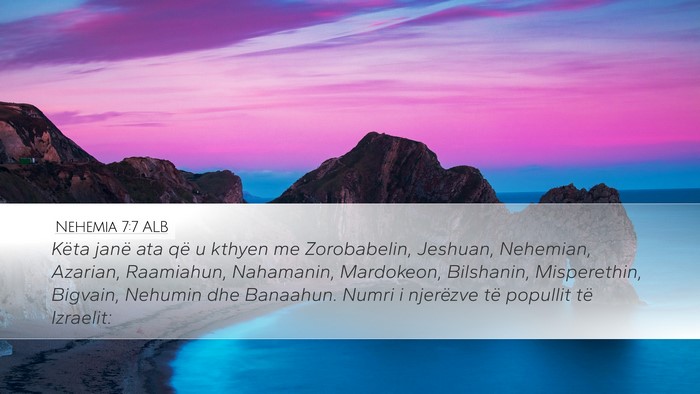 Nehemia 7:7 ALB Bible Verse Image
