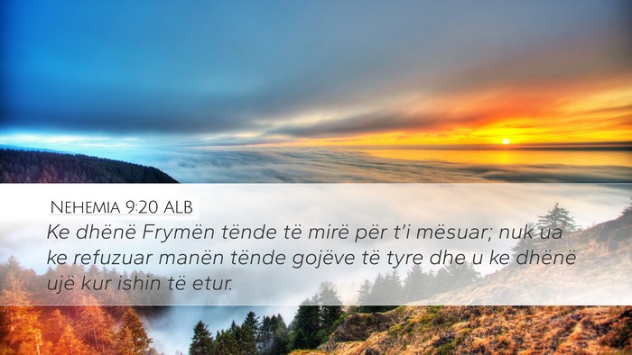 Nehemia 9:20 ALB Bible Verse Image