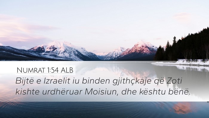 Numrat 1:54 ALB Desktop Wallpaper - Bijtë e Izraelit iu binden gjithçkaje që Zoti - Desktop Bible Verse Wallpaper