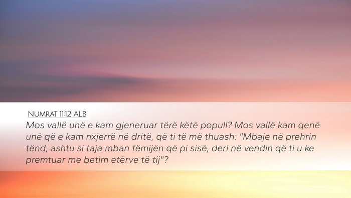 Numrat 11:12 ALB Desktop Wallpaper - Mos vallë unë e kam gjeneruar tërë këtë - Desktop Bible Verse Wallpaper