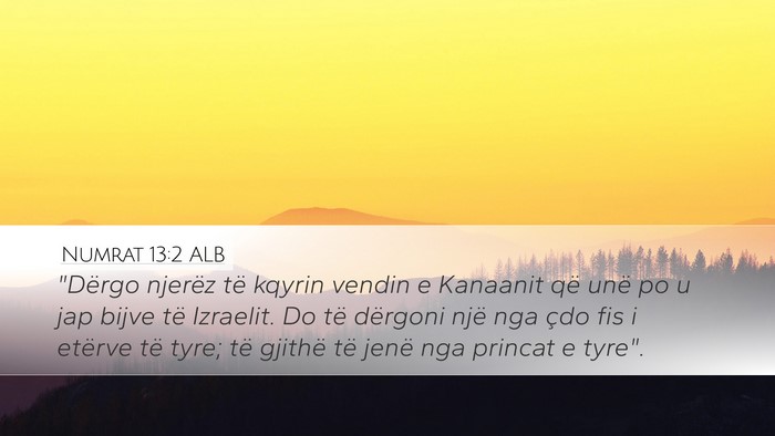 Numrat 13:2 ALB Bible Verse Image