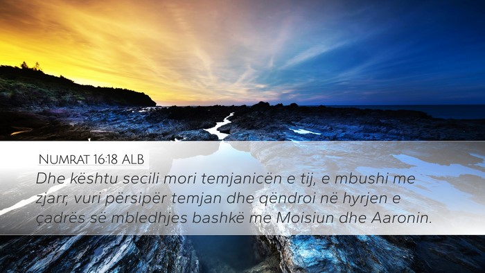 Numrat 16:18 ALB Bible Verse Image