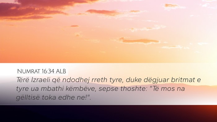 Numrat 16:34 ALB Bible Verse Image