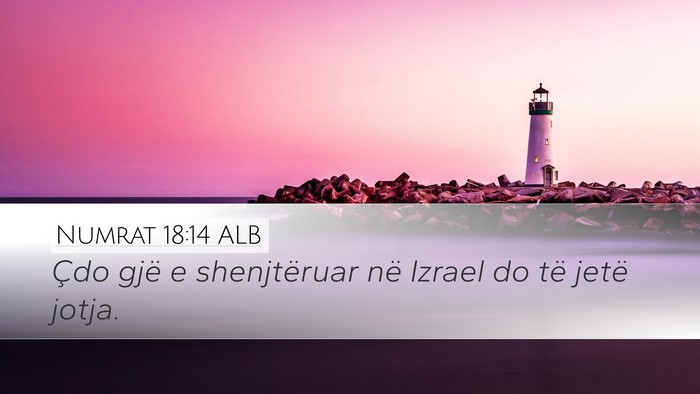 Numrat 18:14 ALB Desktop Wallpaper - Çdo gjë e shenjtëruar në Izrael do të jetë - Desktop Bible Verse Wallpaper
