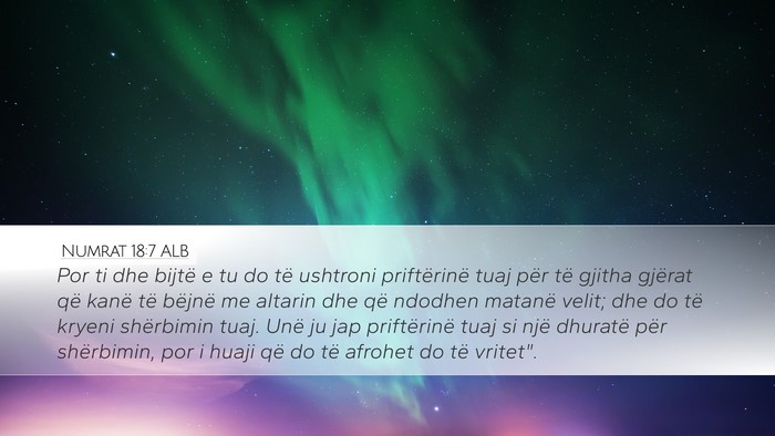 Numrat 18:7 ALB Bible Verse Image