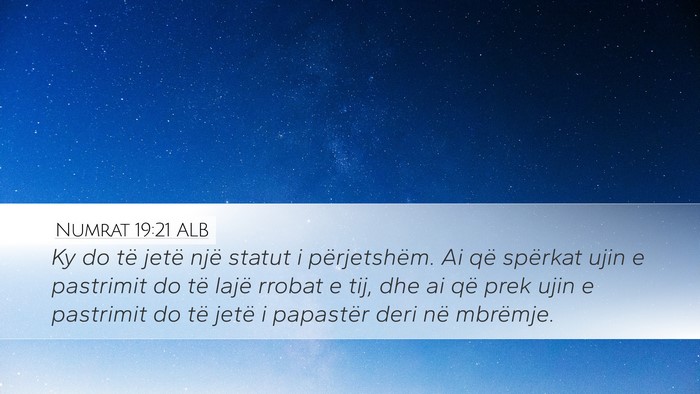 Numrat 19:21 ALB Bible Verse Image
