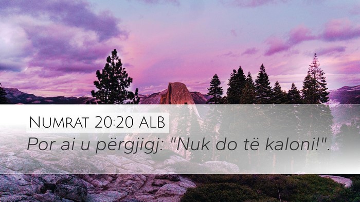 Numrat 20:20 ALB Bible Verse Image