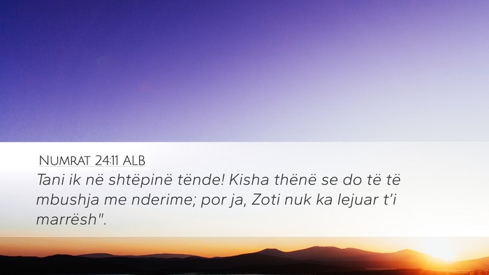 Numrat 24:11 ALB Bible Verse Image