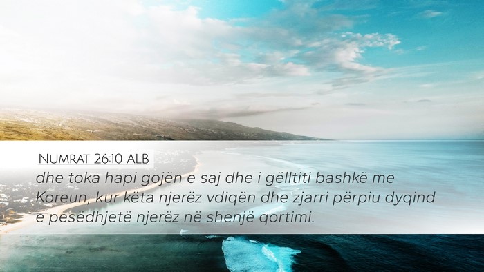 Numrat 26:10 ALB Bible Verse Image