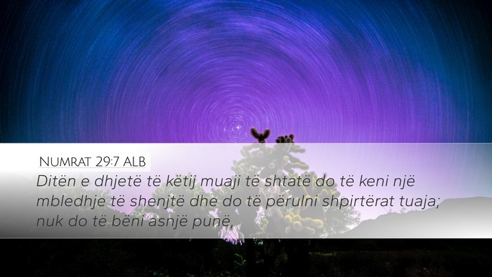 Numrat 29:7 ALB Bible Verse Image