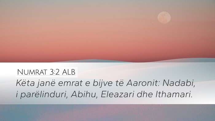 Numrat 3:2 ALB Bible Verse Image