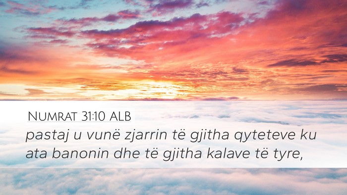 Numrat 31:10 ALB Bible Verse Image