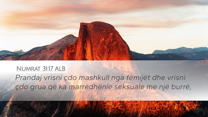 Numrat 31:17 ALB Bible Verse Image