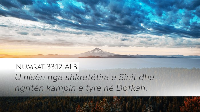 Numrat 33:12 ALB Desktop Wallpaper - U nisën nga shkretëtira e Sinit dhe ngritën - Desktop Bible Verse Wallpaper