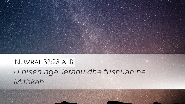 Numrat 33:28 ALB Desktop Wallpaper - U nisën nga Terahu dhe fushuan në - Desktop Bible Verse Wallpaper