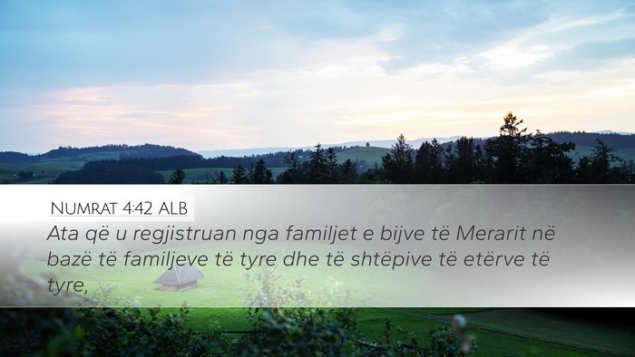 Numrat 4:42 ALB Bible Verse Image