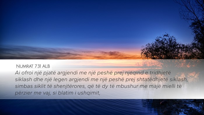 Numrat 7:31 ALB Bible Verse Image