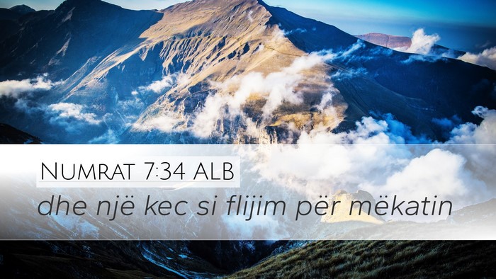Numrat 7:34 ALB Desktop Wallpaper - dhe një kec si flijim për - Desktop Bible Verse Wallpaper