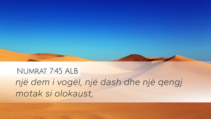 Numrat 7:45 ALB Desktop Wallpaper - një dem i vogël, një dash dhe një qengj motak - Desktop Bible Verse Wallpaper