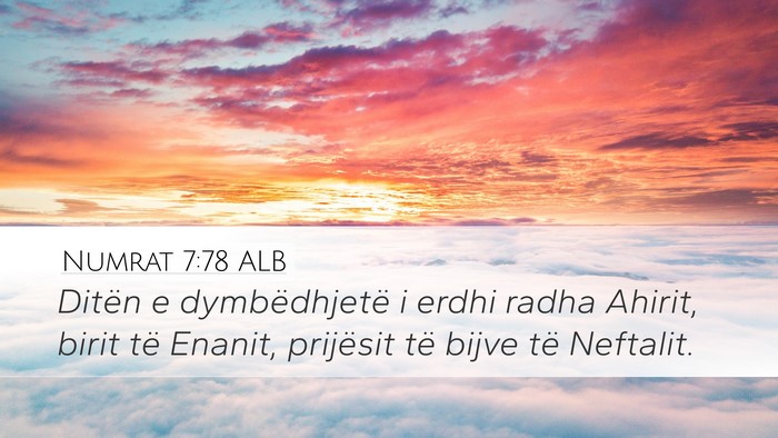 Numrat 7:78 ALB Bible Verse Image