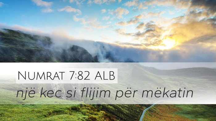 Numrat 7:82 ALB Desktop Wallpaper - një kec si flijim për - Desktop Bible Verse Wallpaper