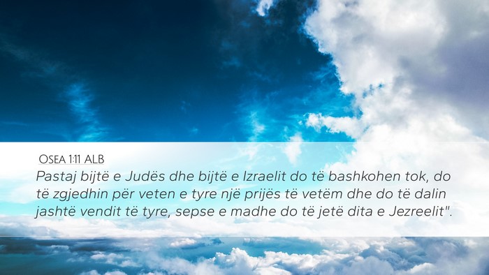 Osea 1:11 ALB Bible Verse Image
