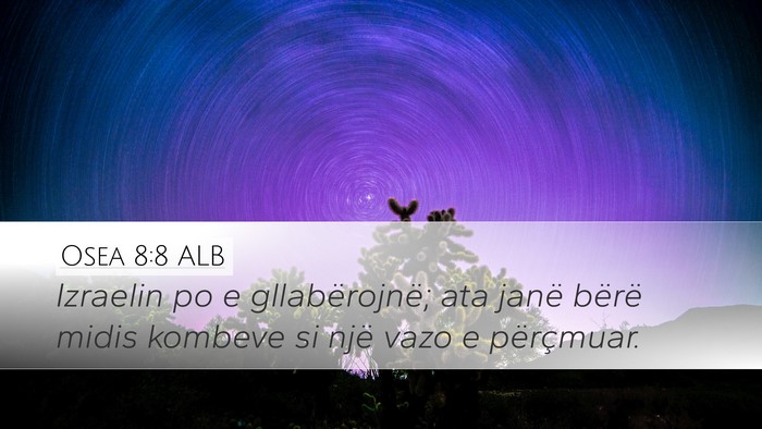 Osea 8:8 ALB Bible Verse Image