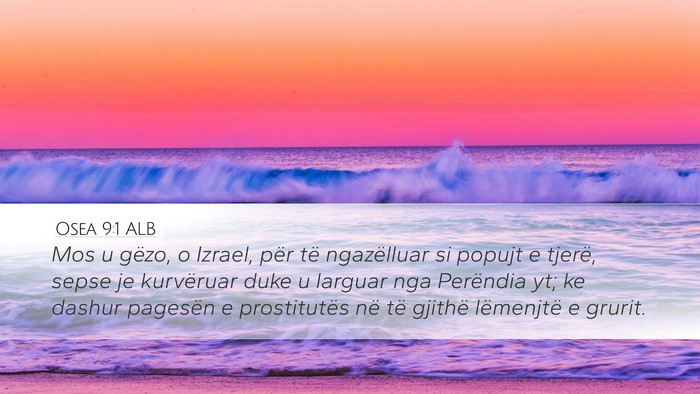 Osea 9:1 ALB Bible Verse Image