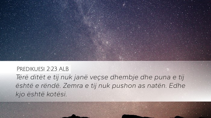 Predikuesi 2:23 ALB Bible Verse Image