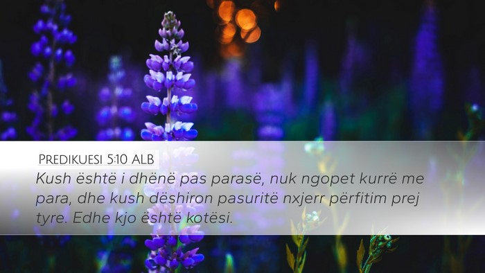 Predikuesi 5:10 ALB Bible Verse Image