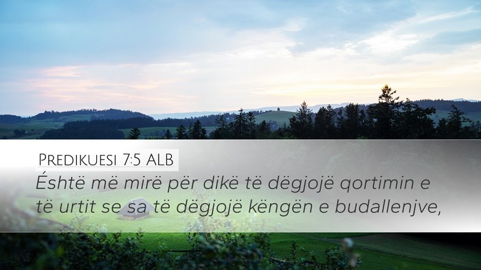 Predikuesi 7:5 ALB Bible Verse Image
