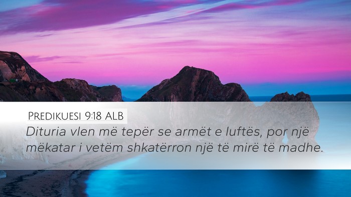 Predikuesi 9:18 ALB Bible Verse Image