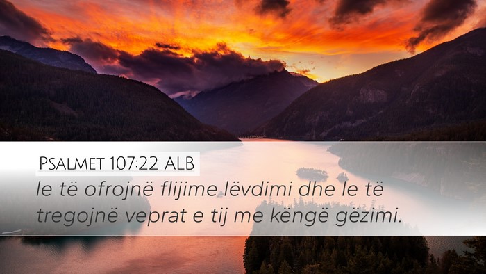 Psalmet 107:22 ALB Bible Verse Image